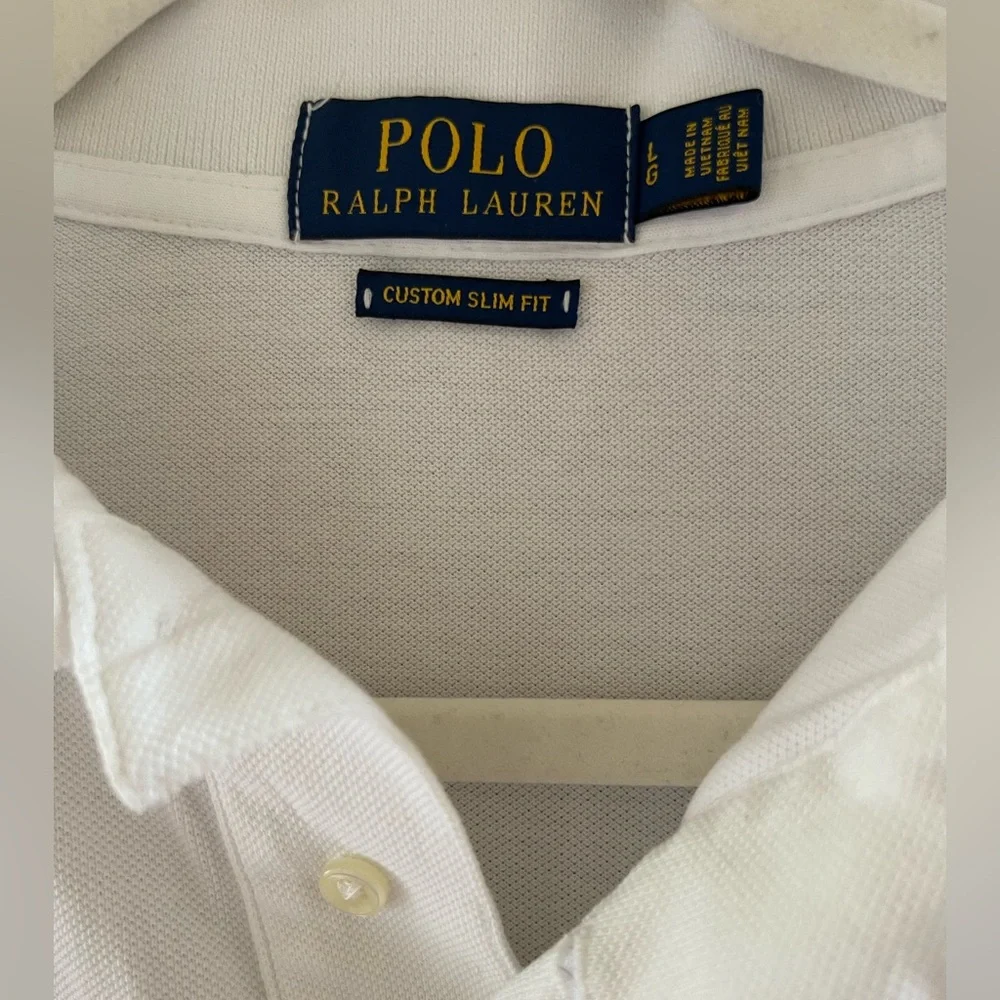 Polo Ralph Lauren Custom Slim Fit Big Pony Mesh Polo Shirt|White/Black, L - Picture 7 of 13